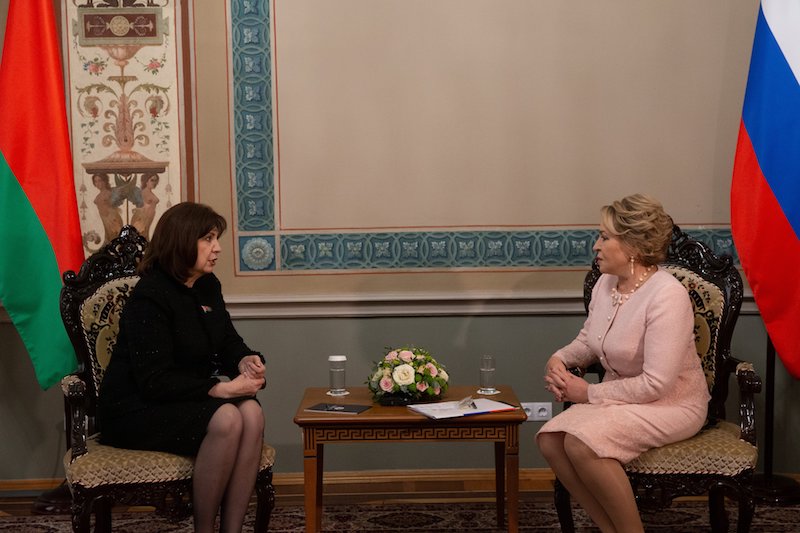 Председатель СФ В. Матвиенко встретилась с Председателем Совета Республики Национального Собрания Беларуси Н. Кочановой