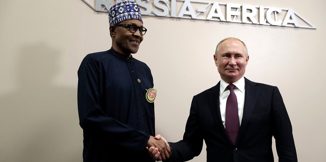 Владимир Путин встретился с Президентом Федеративной Республики Нигерия Мухаммаду Бухари, прибывшим в Сочи для участия в саммите Россия – Африка.
