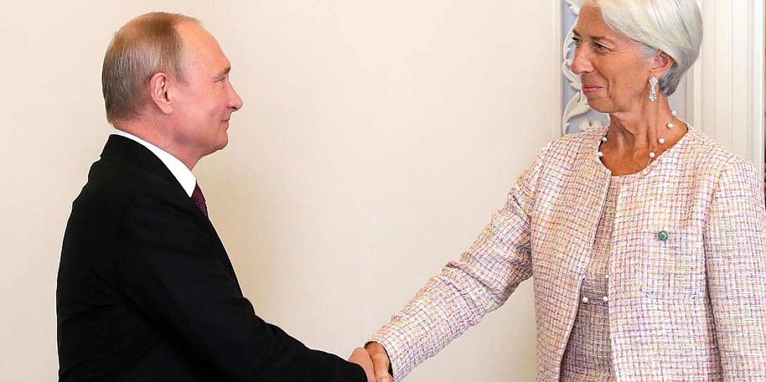 Встреча Владимира Путина с главой МВФ Кристин Лагард