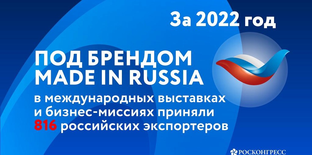 За 2022 год под брендом Made in Russia на международных выставках и бизнес-миссиях приняли 816 российских экспортеров